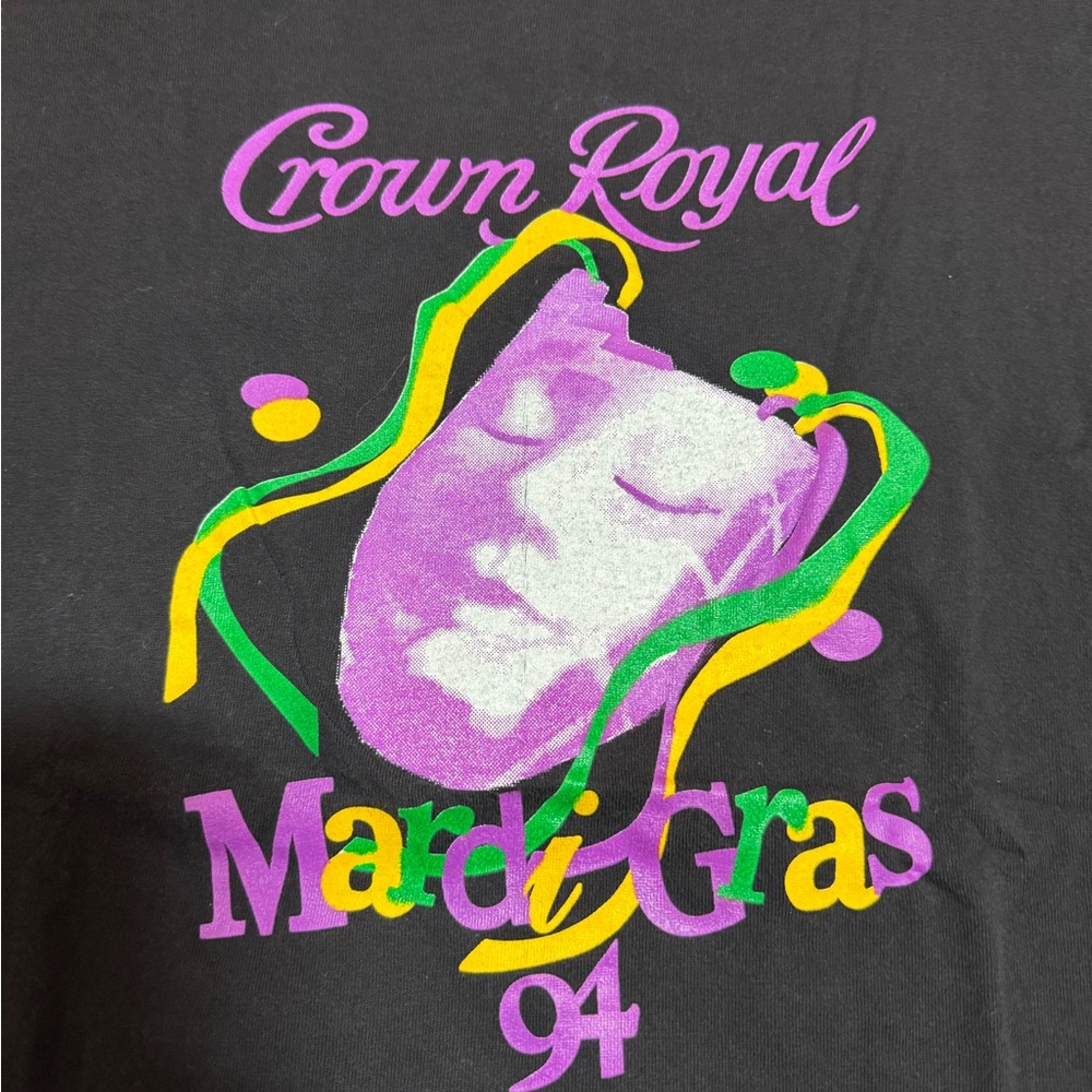 Vintage 90s Crown Royal Mardi Gras Single Stitch Shirt Size XL - Picture 3 of 7